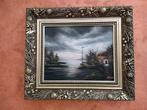 Olieverf schilderij landschap van J.Kok, Antiek en Kunst, Ophalen of Verzenden