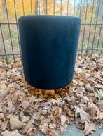 Poef Zwart met Goud - Hoog 36 cm x Rond 28 cm, Huis en Inrichting, Minder dan 50 cm, Verzenden, Metaal, Rond