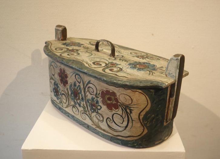 Antieke Friese beschilderde Butte, opbergkist, Antiek en Kunst, Curiosa en Brocante, Ophalen of Verzenden