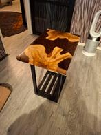 Epoxy sofa/bijzettafeltje met lade, Huis en Inrichting, Tafels | Bijzettafels, Ophalen, Rechthoekig, 45 tot 60 cm