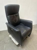 Elektrische zwart leder  Relax fauteuil, Ophalen, Zo goed als nieuw