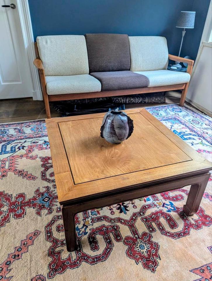Chinese Kang koffietafel salontafel massief hout, Huis en Inrichting, Tafels | Salontafels, Zo goed als nieuw, Minder dan 50 cm