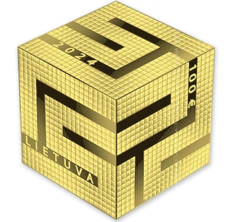 Litouwen goud munt 100 Euro, 2024, Postzegels en Munten, Munten | Europa | Euromunten, Losse munt, Overige waardes, Overige landen