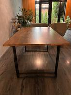 Rechthoekige eettafel in mangohout (150x90 cm), Ophalen, 50 tot 100 cm, Zo goed als nieuw, Vijf personen of meer