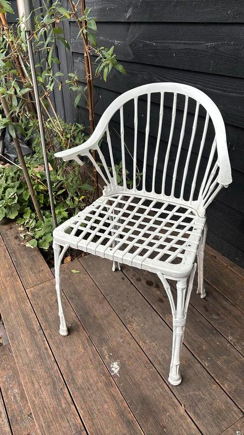 Antieke franse tuinstoelen (2x) wit. Zeker 60 jaar oud…., Tuin en Terras, Tuinstoelen, Gebruikt, Aluminium, Ophalen