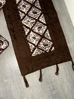 Batik Tafelloper en Kussenslopen Set Bruin/Wit, Ophalen of Verzenden, Nieuw, Bruin, Vierkant