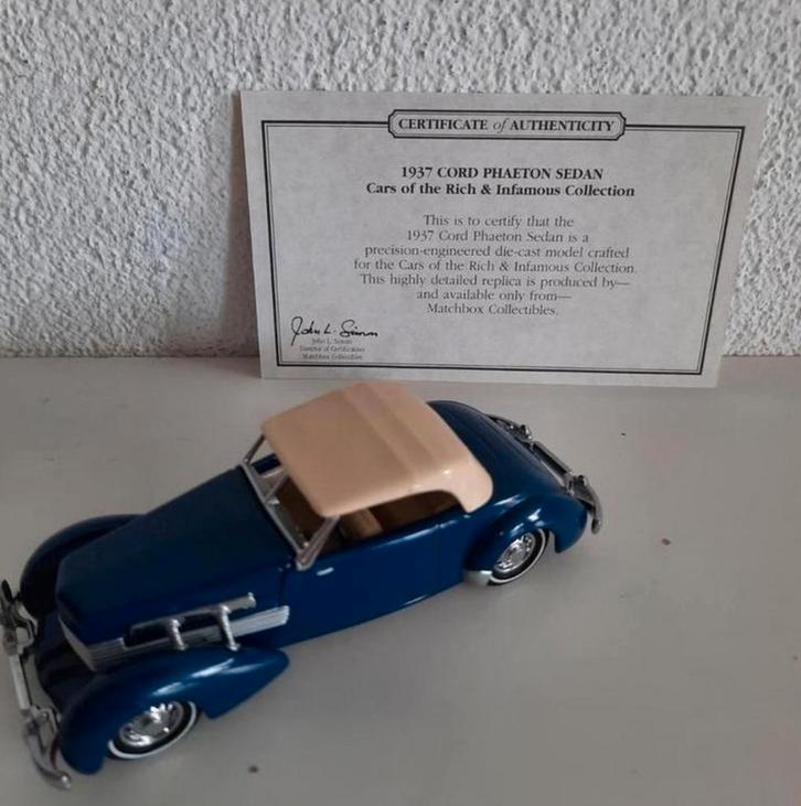 Matchbox 1937 Cord Phaeton Sedan - Rich & Famous Collectie, Hobby en Vrije tijd, Modelauto's | 1:43, Zo goed als nieuw, Auto, Matchbox