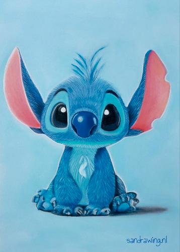 Realistische tekening Stitch zelf gemaakt. beschikbaar voor biedingen