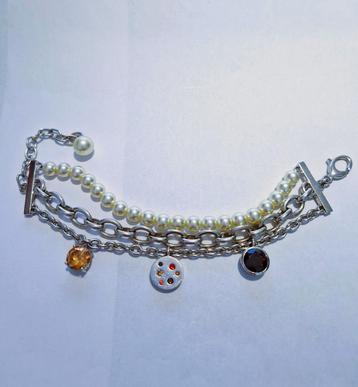 Brede TI SENTO zilveren (925) 3-rijen / MULTI-ROW armband beschikbaar voor biedingen