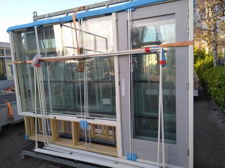 Hardhout deurkozijn met zijlicht, Doe-het-zelf en Verbouw, Deuren en Horren, Nieuw, Buitendeur, 215 cm of meer, 120 cm of meer