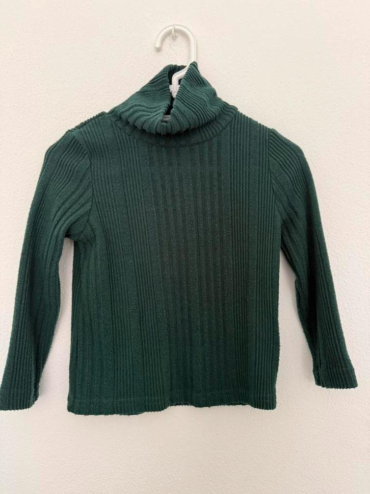 Donkergroene coltrui dun smarargdgroen coltruitje 98 104, Kinderen en Baby's, Kinderkleding | Maat 98, Zo goed als nieuw, Jongen of Meisje