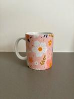 Mok met bloemen nieuw, Nieuw, Ophalen of Verzenden, Overige stijlen, Kop(pen) en/of Schotel(s)