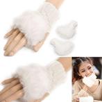 Modieuze Vingerloze Hand- Pols Warmers met Konijnen-Bont, Verzenden, Nieuw, Maat 38/40 (M), Handschoenen