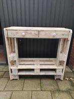 Pallet Tafel met Lade - Binnen/Buiten, Ophalen, Gebruikt, 75 cm of meer, Rustiek