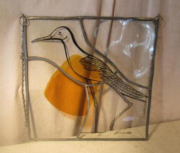 Mooi Glas in Lood 'Vogel' - 41x41 beschikbaar voor biedingen