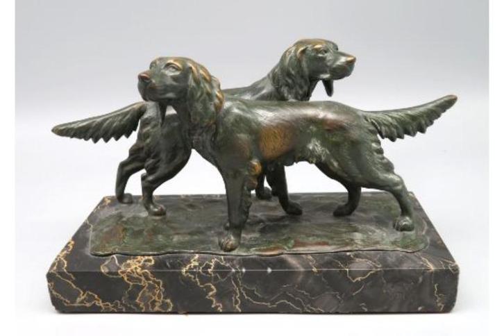 ==c a 1900==twee honden==GESIGNEERD==bronzen beeld==, Antiek en Kunst, Antiek | Koper en Brons, Brons, Ophalen of Verzenden