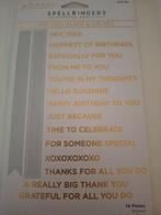 Nieuwe Spellbinders hotfoil mallen, teksten met snijmallen, Hobby en Vrije tijd, Kaarten | Zelf maken, Ophalen of Verzenden