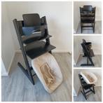 Stokke Tripp Trapp zwart met babyset en newbornset, Ophalen of Verzenden, Zo goed als nieuw, Stokke Tripp Trapp, Stoelverkleiner