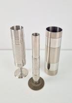 Set 3 vintage sculpturale vaas metal brutalist 1960 metaal, Huis en Inrichting, Woonaccessoires | Vazen, Overige materialen, N