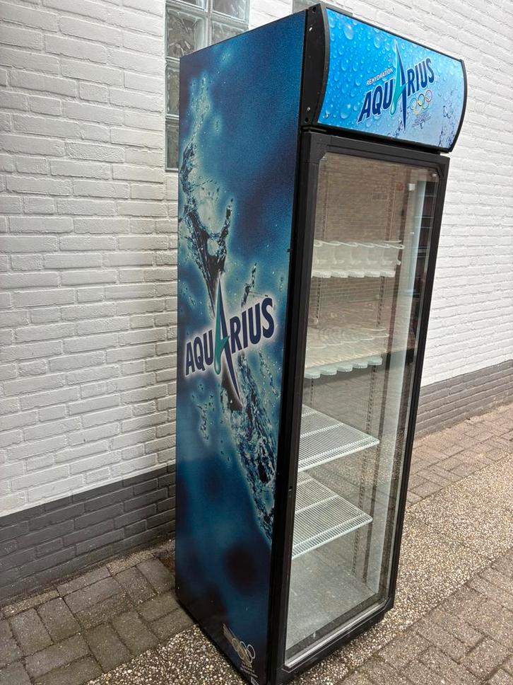 Grote koelkast met glazen deur, Witgoed en Apparatuur, Koelkasten en IJskasten, Zo goed als nieuw, Zonder vriesvak, 200 liter of meer