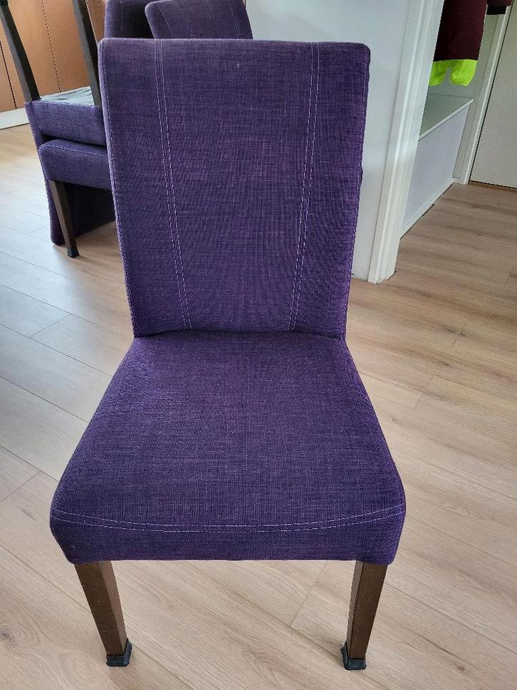Eettafelstoelen, Huis en Inrichting, Stoelen, Gebruikt, Vier, Hout, Stof, Overige kleuren, Ophalen