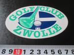 sticker Zwolle Golf Club, Ophalen, Zo goed als nieuw