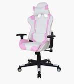 Bureau/game/racestoel wit/roze, Huis en Inrichting, Bureaustoelen, Ophalen, Gebruikt, Roze, Bureaustoel