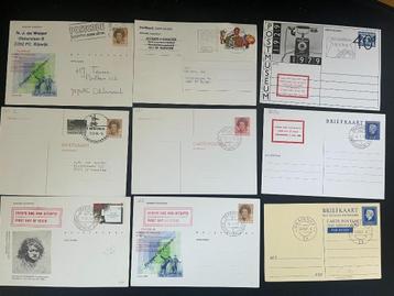 Set 1e dag en andere afstempelingen postwaardestukken, kijk! beschikbaar voor biedingen