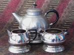 Oud compleet driedelig silverplate theeservies uit Engeland., Antiek en Kunst, Ophalen of Verzenden