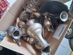 Doos oude tinnen kannen borden vazen tin retro oud vintage, Verzamelen, Ophalen of Verzenden, Gebruikt