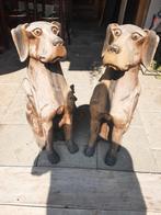 Mooie hondestand beelden van vol hout gemaakt met hand, Verzamelen, Beelden en Beeldjes, Ophalen of Verzenden, Gebruikt, Dier
