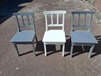 3 massieve houten HK Living stoelen, Ophalen, Gebruikt, Bruin