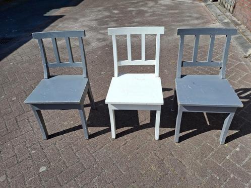 3 massieve houten HK Living stoelen, Huis en Inrichting, Stoelen, Gebruikt, Bruin, Ophalen
