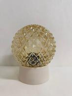 Plafondbol Dennenappel amber glas vintage lamp, Ophalen of Verzenden, Zo goed als nieuw, Glas, Vintage