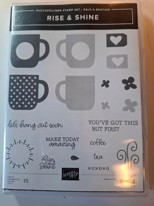 Stampin up stempelset en bijbehorende stansen: rise & shine, Hobby en Vrije tijd, Stempelen, Zo goed als nieuw, Ophalen of Verzenden