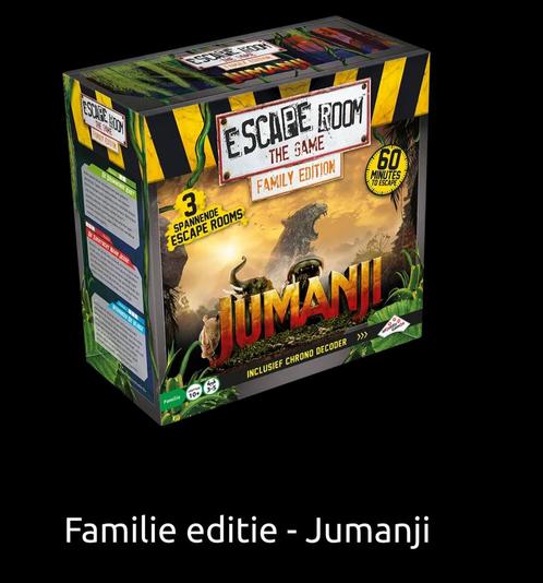 Jumanji familie escape spel (inclusief decoder), Hobby en Vrije tijd, Gezelschapsspellen | Overige, Zo goed als nieuw, Drie of vier spelers
