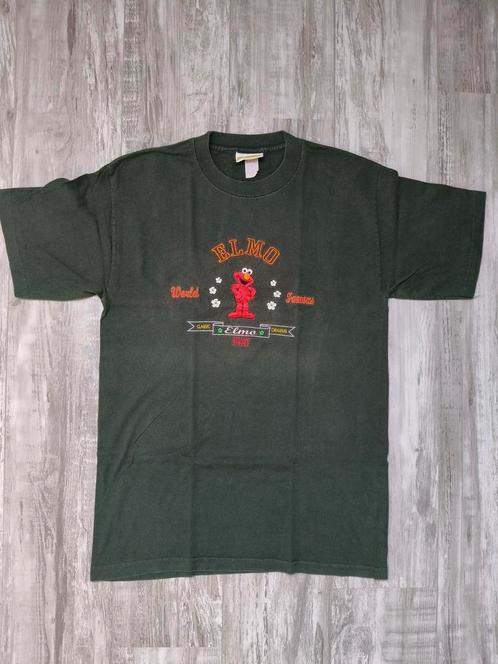 Sesame Street ' Elmo ' World Famous T-Shirt - Vintage, Kleding | Heren, T-shirts, Zo goed als nieuw, Maat 52/54 (L), Groen, Ophalen of Verzenden