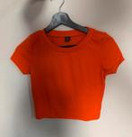 SHEIN crop top tshirt top effen oranje ribstof maat s!, Oranje, Ophalen of Verzenden, Onbekend, Korte mouw