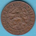 Nederlandse Antillen 1 cent 1959, Scho. 1433 in munthouder, Ophalen of Verzenden, Koningin Juliana, 1 cent, Losse munt