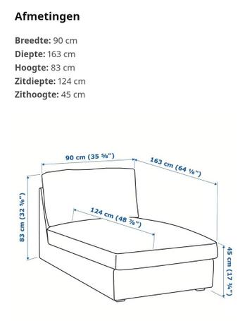 Ikea KIVIK chaise lounge beige - afbeelding 3