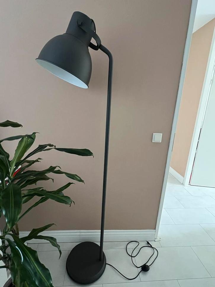 HEKTAR Staande lamp, donkergrijs inclusief lamp, Huis en Inrichting, Lampen | Vloerlampen, Gebruikt, 150 tot 200 cm, Metaal, Ophalen