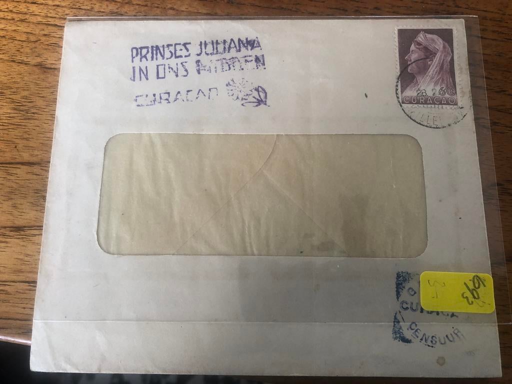 693 Curacao bezoek Juliana, Postzegels en Munten, Brieven en Enveloppen | Nederland, Ophalen of Verzenden, Envelop