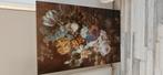 Glas schilderij bloemen, Antiek en Kunst, Ophalen of Verzenden