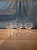 3 cherry borrel glazen crystal, Verzamelen, Glas en Borrelglaasjes, Ribbed, Onbekend, Ophalen of Verzenden, Zo goed als nieuw