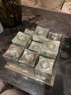Eichholtz kandelaar waxinelichtjes houder dienblad spiegel, Gebruikt, Ophalen of Verzenden, Kandelaar