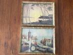 Twee leuke zeer oude Schilderijtjes, Ophalen of Verzenden