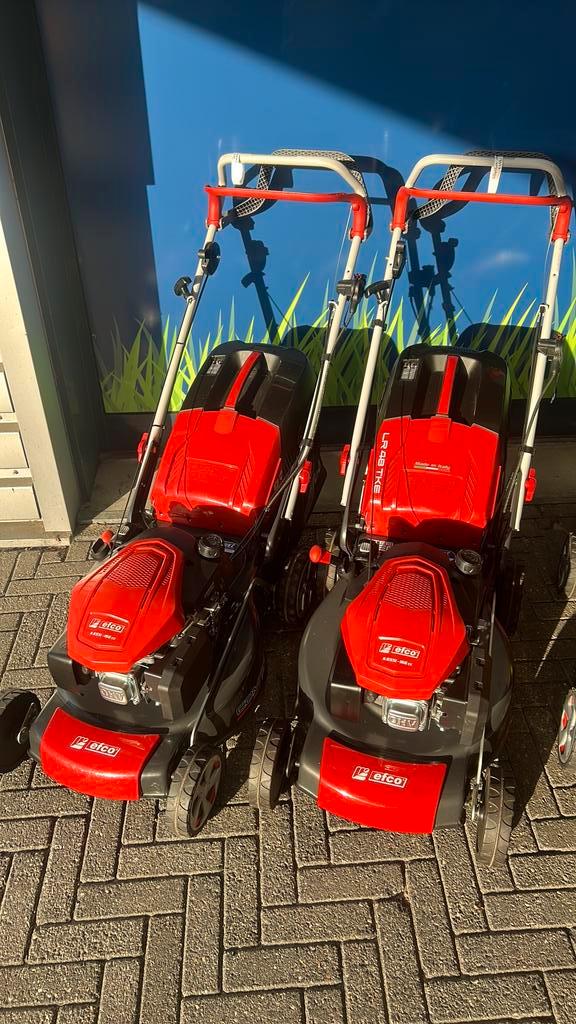 Gazonmaaiers efco LR48TKE, Tuin en Terras, Grasmaaiers, Zo goed als nieuw, Benzine-grasmaaier, 40 t/m 49 cm, Cirkelmaaier, Elektrische starter
