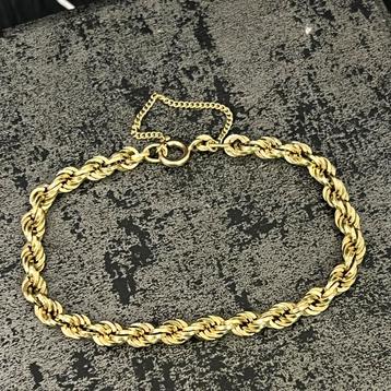 14k gouden armband rope schakel dik model beschikbaar voor biedingen