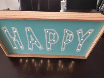 woondeco hout box met verlichting HAPPY 30 x 15 x 5  beschikbaar voor biedingen