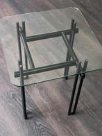 Bijzettafeltje jaren 80 glas metaal, Minder dan 55 cm, Rond, Ophalen, 45 tot 60 cm